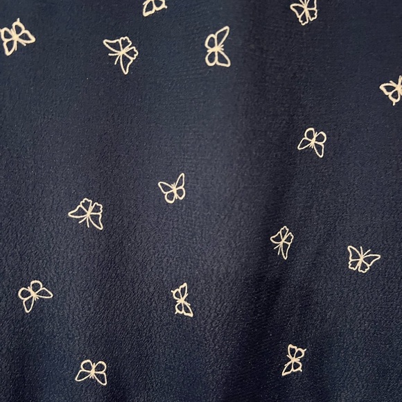 Rails Beaux Ruffle Waist Blouse In Navy White Butterflies NWOT (S) - Picture 6 of 9